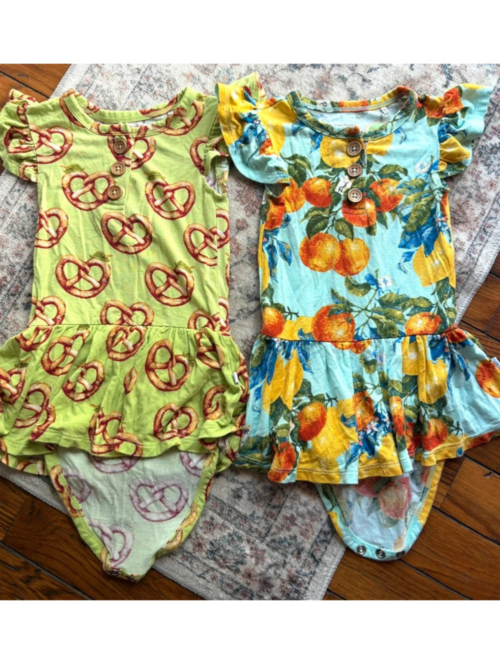 Two 12/18M Bamboo Posh Peanut Dresses
